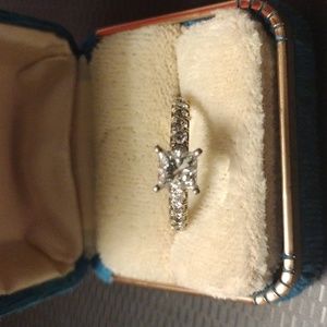 14 k. Gold Princess Cut Diamond Ring